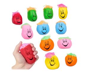 Relaxdays Set da 12 palline antistress smiley
