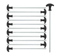 relaxdays Pioli per Tende, Set da 12, Picchetti a Vite, Acciaio, Terreni Duri, Ancoraggio Padiglioni, 31 cm, Nero