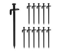 Set da 12 picchetti da camping neri Ancoraggi per gazebo Paletti in acciaio