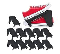 Relaxdays Set da 12 Portascarpe, Sistema Organizer Scarpiera, Max. Numero 39, Porta Scarpe Antiscivolo, Plastica, Nero