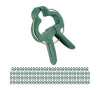 Relaxdays Mollette per Orchidee, Set da 120, Clip per Piante Rampicanti, LxP 3 x 4 cm, Ganci a Pinza per Pomodori, Verde, Ferro