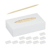 Relaxdays Set da 12000 Stuzzicadenti in Legno, Stecchini Sottili Igiene Dentale, Bricolage, Bastoncini, 6,5 cm, Naturale