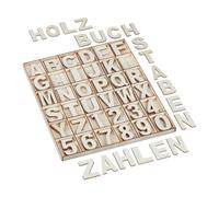 Relaxdays Set da 144 lettere e numeri in legno