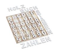 Relaxdays Set da 144 numeri e letterine in legno