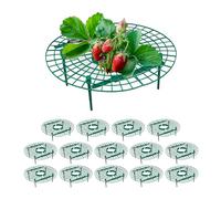 Relaxdays Set da 15 Anelli di Supporto per Fragole, Sostegno in Plastica per Piante da Orto, Rete Antimuffa, Verde, 10 x 30 cm