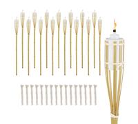 Torcia Giardino Fiaccole Olio Esterni Alte 90cm Bambù Feste Illuminazione Set 16