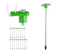 Relaxdays Set da 18 Picchetti, Pioli da Tenda, Ancoraggio su Terreni Duri, 25cm, Campeggio Acciaio Zincato, Verde Chiaro