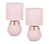 Abat Jour Comodino Lampada Tavolo Paralume Tessile HxD 32x18 cm Luce E14 Set 2