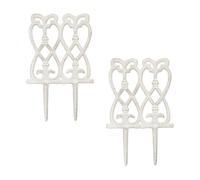 Set 2 bordi prato recinzione giardino bordure cortile aiuole ghisa 25 x 14,5 cm