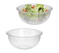 Relaxdays Set da 2 Ciotole in Vetro per Insalata, Scodelle Rotonde da Cucina, Insalatiere da 2,4 Litri, Trasparenti