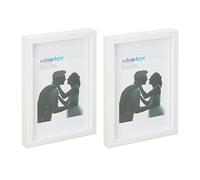Relaxdays Set da 2 Cornici Portafoto, 20x30 cm, Espositore in Vetro, Verticale, Orizzontale, Appendere, Poggiare, Bianco