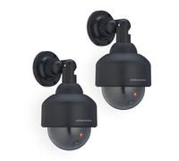 Relaxdays Telecamera Finta di Sorveglianza, Set 2 Dummy Camera, LED Lampeggiante, HLP: 23,5x12,5x14 cm, Deterrente, Nero
