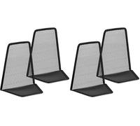 Relaxdays Set da 2 Fermalibri per Mensole, Supporti Libri, Reggilibri a Rete in Acciaio, HLP 14,5x12,5x9 cm, Nero (Confezione da 2)