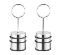 Relaxdays Fermaporta con Manico, Set da 2 Bloccaporta, Gommini AntiGraffio, Acciaio Inox, HxD: 20 x 7 cm, Argentato