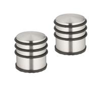 Relaxdays Fermaporta in Acciaio Inox, Set da 2, H x D: 7,5 x 7 cm, Blocca Porte Pesante e Antiscivolo, Argento Nero