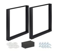 Relaxdays Set da 2 gambe da tavolo nere