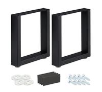 Relaxdays Set da 2 gambe da tavolo nere