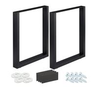 Relaxdays Set da 2 gambe da tavolo nere