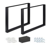 Relaxdays Set da 2 gambe da tavolo nere