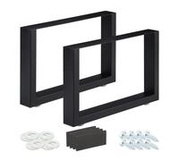 Relaxdays Set da 2 gambe da tavolo nere