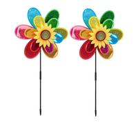 Relaxdays Girandole a vento Set da 2 – Fiore, Giardino e Balcone, 75x38x14 cm, Multicolore