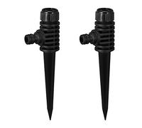 Relaxdays Set da 2 Irrigatori da Giardino, Gitatta 6 m, con Picchetti per Il Fissaggio, per Superfici Fino a 30 m², Nero, Acciaio