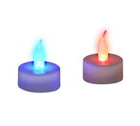 Relaxdays Set da 2 Lumini LED, Cambiamento di Colore, Decorazione Senza Fiamma, A Batterie, Candeline, Multicolore