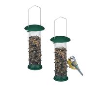 Relaxdays Set da 2 mangiatoie a tubo per uccelli