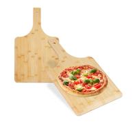 Relaxdays Pala per pizza da forno 50x30 cm in bambù Leggera 0,7 kg Set 2 pz