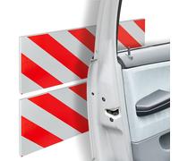 Relaxdays Paracolpi Garage, Set da 2, Protezione Portiere Auto, Adesivo Eva Paraurti da Muro, 20 x 50 cm, Rosso Bianco, Gommapiuma