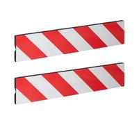 Relaxdays Paracolpi Garage, Set da 2, Protezione Portiere Auto, Adesivo Eva Paraurti da Muro, 50 x 10 cm, Rosso Bianco, Gomma