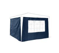Relaxdays Set 2 Pareti Laterali per Gazebo, 3 x 3 m, Telo in PE, Finestre, Rivestimento per Festival, Tendone, Blu
