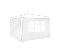 Relaxdays Set 2 Pareti Laterali per Gazebo, 3 x 3 m, Telo in PE, Finestre, Rivestimento per Festival, Tendone, Bianco