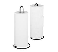 Relaxdays Porta Rotoli da Cucina Verticale, Set da 2, per Carta Assorbente e Igienica, Metallo, HxD 32x13 cm, Nero