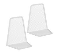 Relaxdays Set da 2 reggilibri in acciaio bianco