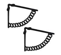 Relaxdays Set da 2 Reggimensola da Muro, Staffe per Mensole, Supporti Angolari per Scaffali in Stile Industrial, Nero, 100% ghisa