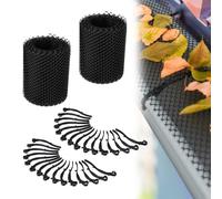 Relaxdays Rete per Grondaie, Set da 2, Protezione Cattura Foglie e Sporco, Ciascuna Lunga 6m, Larga 15cm, Plastica, Nero
