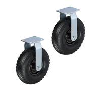 Relaxdays Set da 2 ruote fisse per carrello 3.00-4