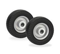 Relaxdays Ruota per Monopattino Elettrico, Set da 2 Gomme per E-Scooter, 6x2, Antiforatura, Regge 50 kg, Nero Grigio, Acciaio