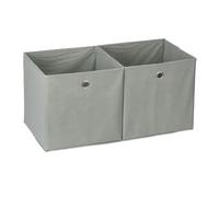 Relaxdays Set da 2 Cestini Porta-Oggetti, Quadrati, per Lo Scaffale, Scatole a Forma di Cubo, 30x30x30 cm, Grigio, Poliestere, 2 unità
