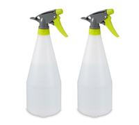 Relaxdays Spruzzino Nebulizzatore, Set 2, 1 L, Bottiglietta Spray, Spruzzo Nebulizzante e a Getto, Plastica, bianco