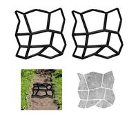 Relaxdays Set da 2 Stampi per Cemento, Accessorio per Pavimentazione, HLP 4x32x32 cm, Vialetti, Giardino, Plastica, Nero