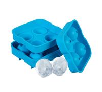 Set 2 Stampi 4 Sfere Ghiaccio Cubetti 4,5 cm Ghiaccioli Vaschette Portaghiaccio
