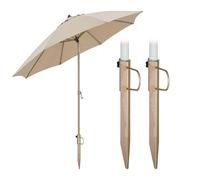 Relaxdays Set da 2 Supporti per ombrellone, Acciaio, Rame | Picchetti per pali fino a 32 mm, giardino/campeggio/spiaggia