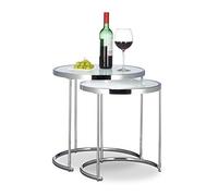 Tavolini da salotto rotondi Argento 3,7 kg Tavolini sovrapponibili 51 cm