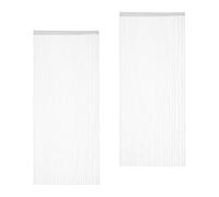 Relaxdays Tenda a Fili, Accorciabile, Set da 2, HxL: 90 x 245 cm, Porte e Finestre, Frange, Separé e Divisorio, Bianco, Poliestere