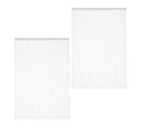Relaxdays Tenda a Fili, Accorciabile, Set da 2, HxL: 145 x 245 cm, Porte e Finestre, Frange, Separé e Divisorio, Bianco, Poliestere