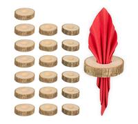 Portatovaglioli Tavola Ferma Tovaglioli Carta Stoffa Anelli 2x7 cm Legno Set 20