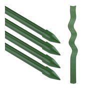 Relaxdays Set da 20 Sostegni Verticali per Pomodori, Piante Rampicanti, 120 cm, Ø 10 mm, Inossidabil, Acciaio, Verde