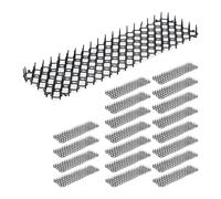 Relaxdays Set da 20 Tappetini Dissuasori per Gatti, Tappeto Chiodato con Spuntoni, Rete Antifuga Antigatti e Cani, Nero, 3x49x14 cm